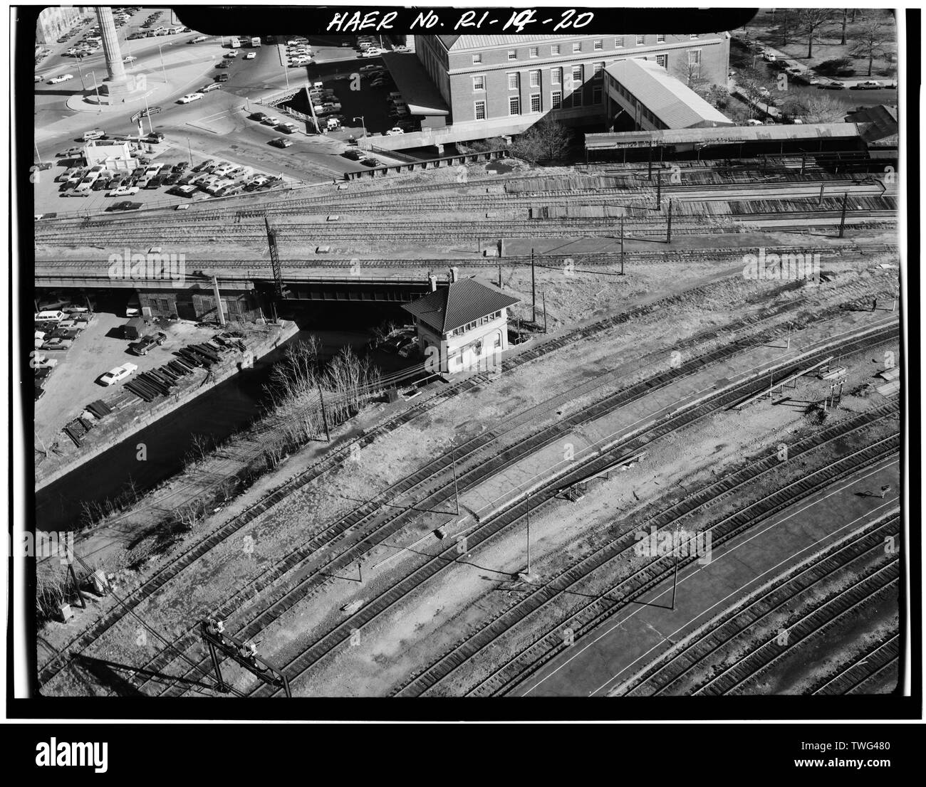 Verriegelung der Vorsehung Tower. Vorsehung Vorsehung Co., RI. Sec. 4116, mp 185.48. - Nordosten Railroad Corridor, Amtrak Route zwischen CT und MA- Linien, Vorsehung, Providence County, Rhode Island; Boucher, Jack, Fotograf Stockfoto