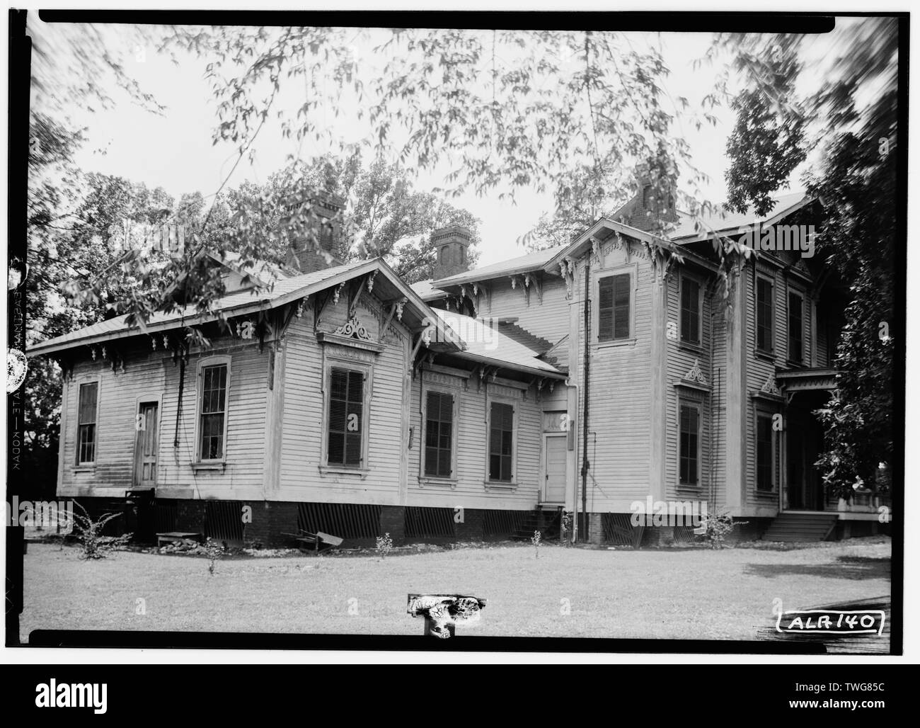 Historischer amerikanischer Gebäude Umfrage Alex Bush, Fotograf, Juni 13, 1935, hinten (E) UND NORDSEITE - Walton-Bruce Haus, State Highway 25, Dayton, Marengo County, AL Stockfoto