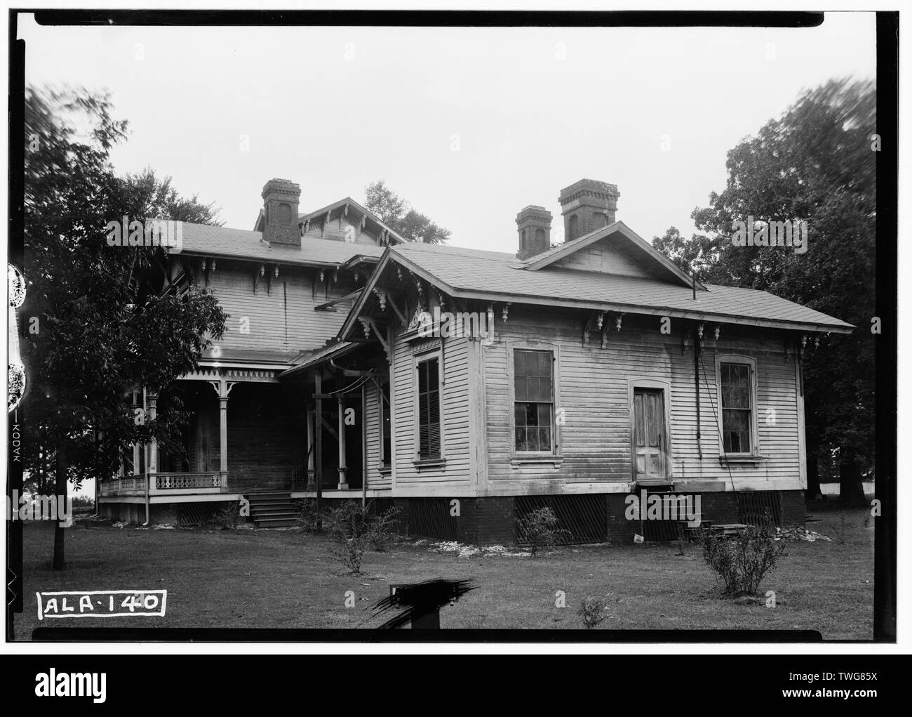 Historischer amerikanischer Gebäude Umfrage Alex Bush, Fotograf, Juni 13, 1935, hinten (E) UND SÜDSEITE - Walton-Bruce Haus, State Highway 25, Dayton, Marengo County, AL Stockfoto