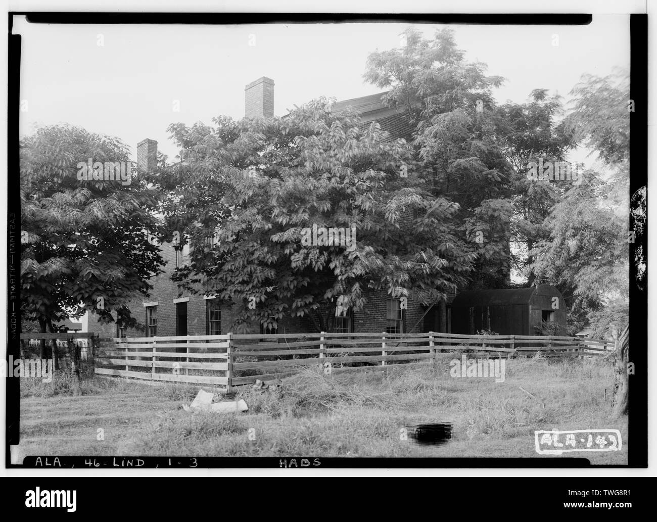Historischer amerikanischer Gebäude Umfrage Alex Bush, Fotograf, Juni 13, 1935, HINTEN (Süden) UND WEST SIDE, Anzeigen altes Gewölbe AN DER RÜCKSEITE DES COURT HOUSE - Alte Marengo County Courthouse, Cahaba Avenue und Mobile Street, Linden, Marengo County, AL Stockfoto