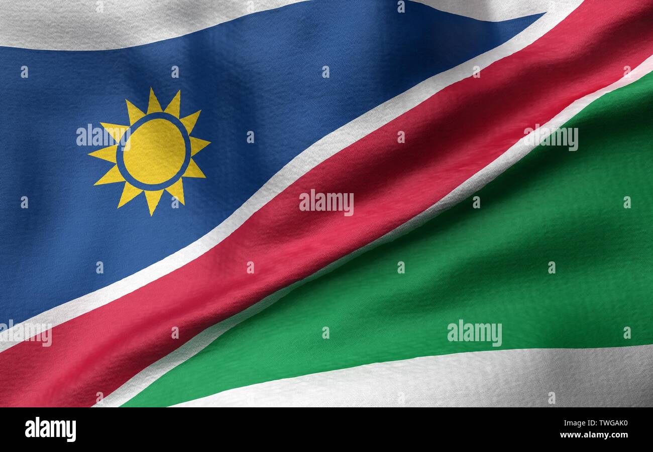 3D-Darstellung von Namibia Flagge Stockfoto