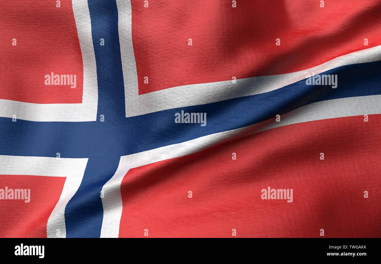 3D-Darstellung von Norwegen Flagge Stockfoto