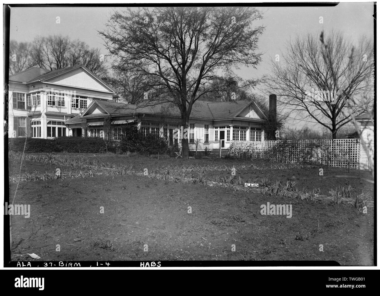 Historischer amerikanischer Gebäude Umfrage Alex Bush, Fotograf, März 5, 1937, Hintere Höhe (Richtung Nordosten) - Arlington Place, 331 Baumwolle Avenue, Südwesten, Birmingham, Jefferson County, AL Stockfoto