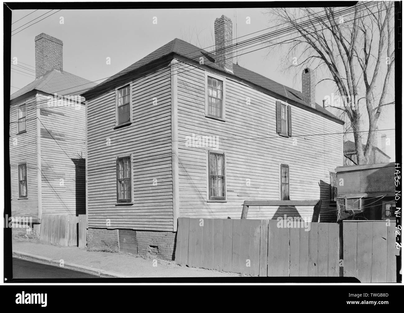 Hintere Höhe: Smalley Immobilien, 80 Atkinson Street, Portsmouth, Rockingham County, NH Stockfoto