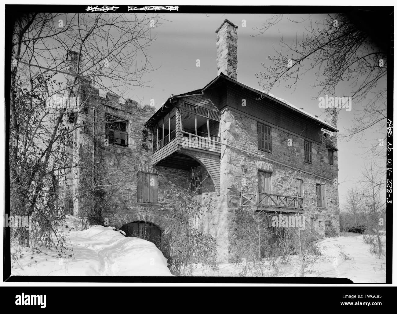 Hintere Fassade - schottisches Schloss, Bolivar Höhen, Harpers Ferry, Jefferson County WV Stockfoto