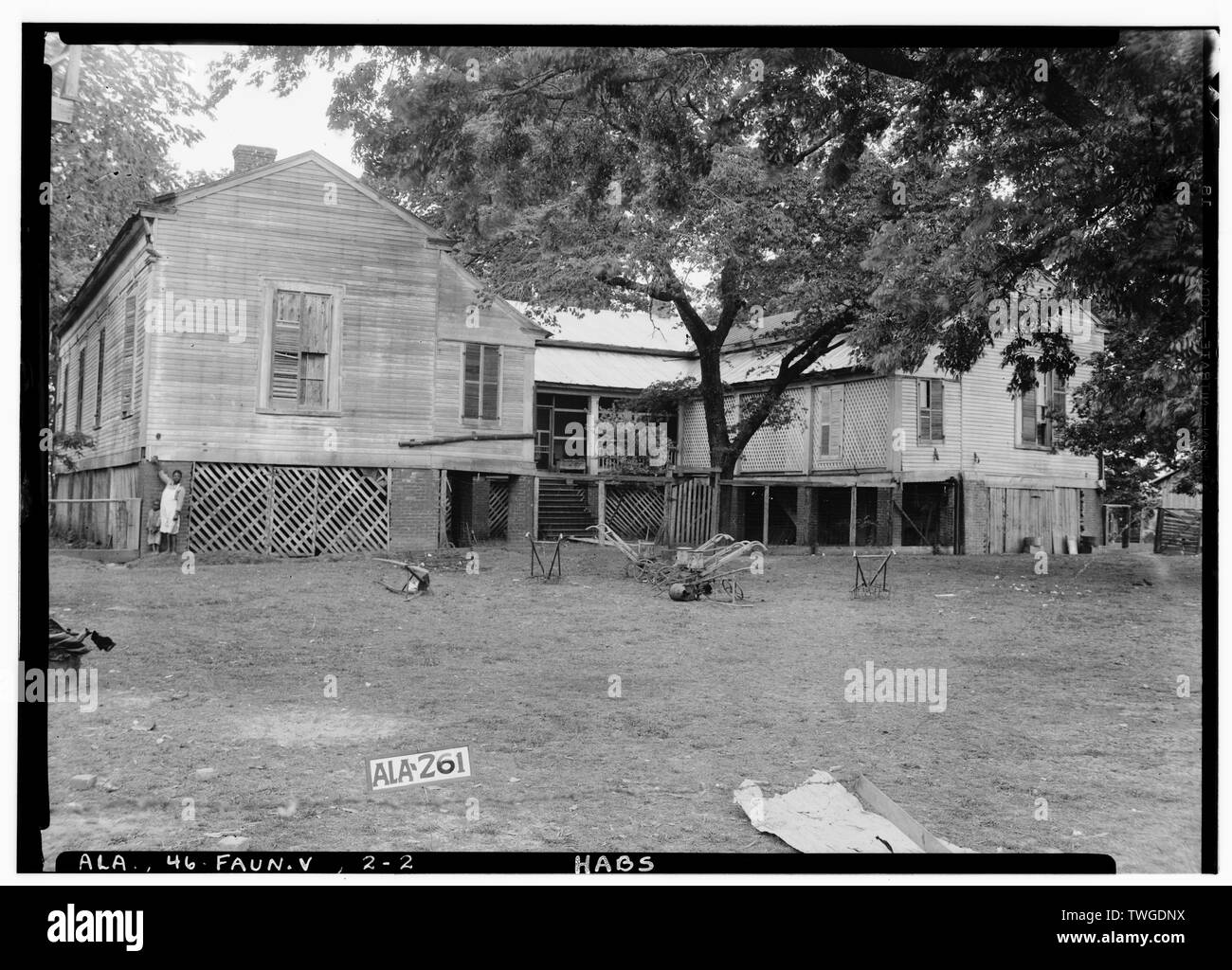 Historischer amerikanischer Gebäude Umfrage Alex Bush, Fotograf, April 26, 1935, der Süd- und Westseite - Norwood Plantage, County Road 54, Faunsdale, Marengo County, AL Stockfoto