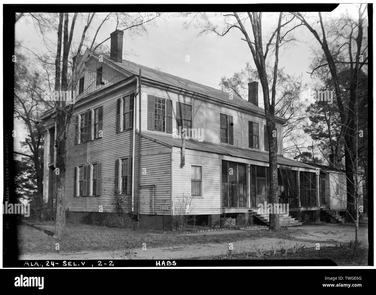Historischer amerikanischer Gebäude Umfrage W. N. Manning, Fotograf, 23. März 1934. Ansicht von hinten. - Arzt Harper Haus, State Highway 219 und der County Road 344, Selma, Dallas County, AL Stockfoto