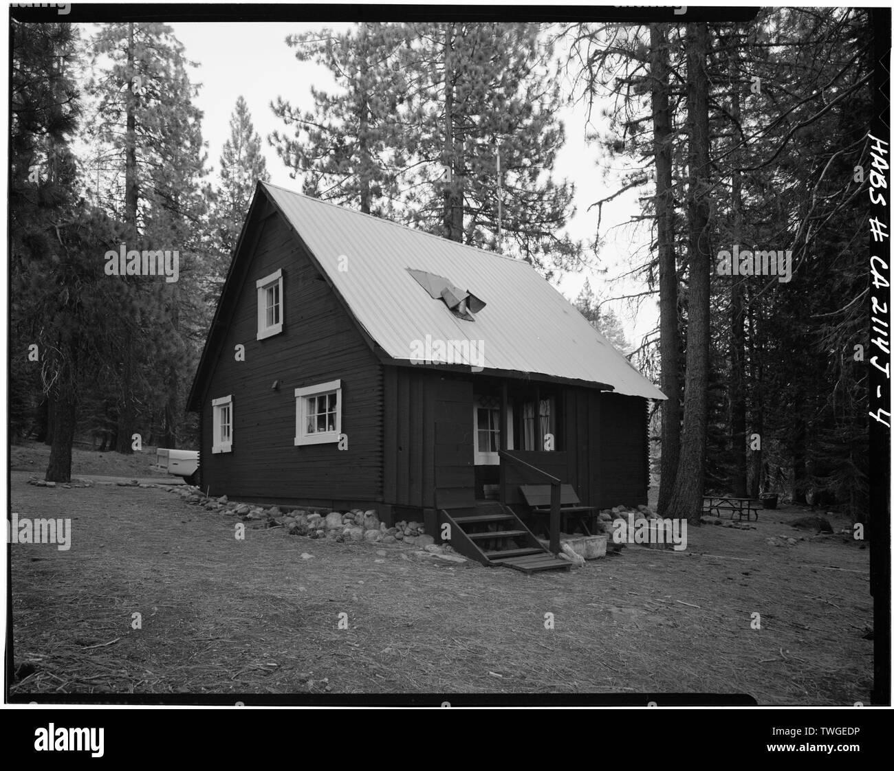 Rückansicht - Lassen Volcanic National Park, Warner Tal Ranger Residence, Mineral, Tehama County, CA Stockfoto