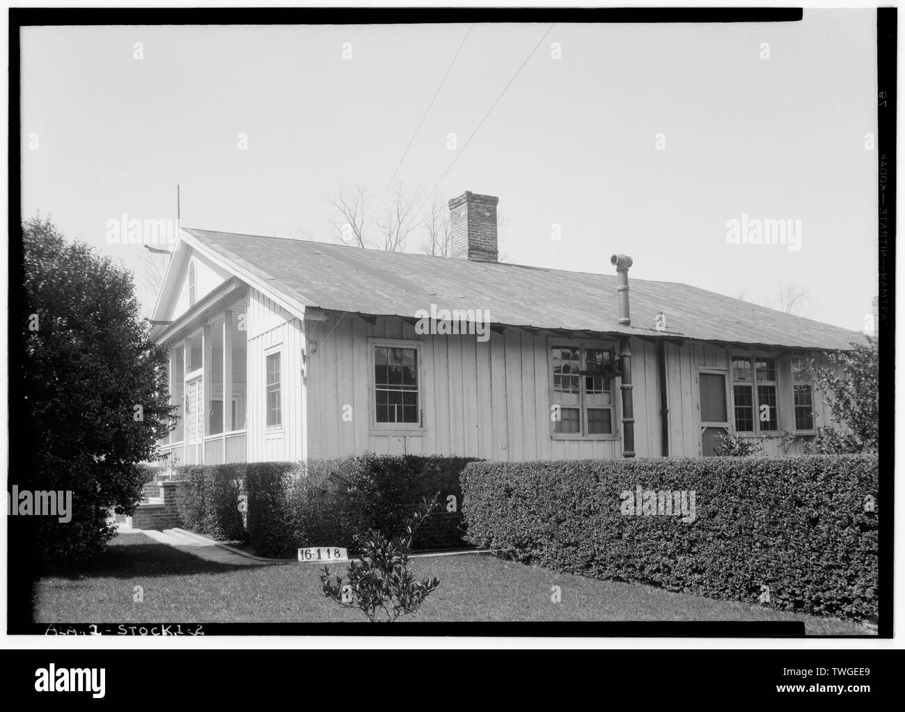 Historischer amerikanischer Gebäude Umfrage W. N. Manning, Fotograf, 7. März 1934. Ansicht von hinten. - McMillan, County Road 21, Stockton, Baldwin County, AL Stockfoto