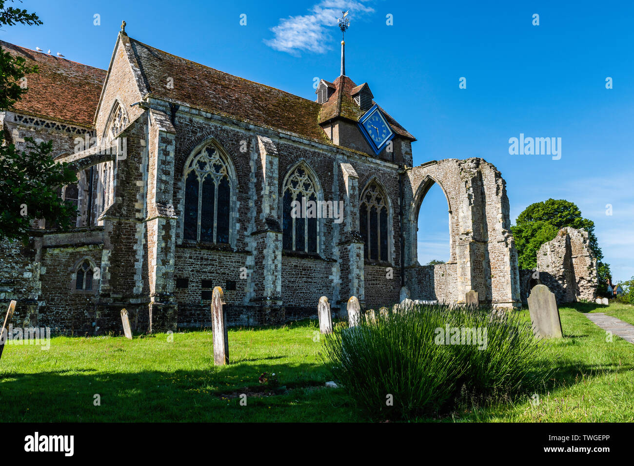 Winchelsea Kirche in East Sussex in England. Winchelsea war einer der ursprünglichen Cinque Ports Stockfoto