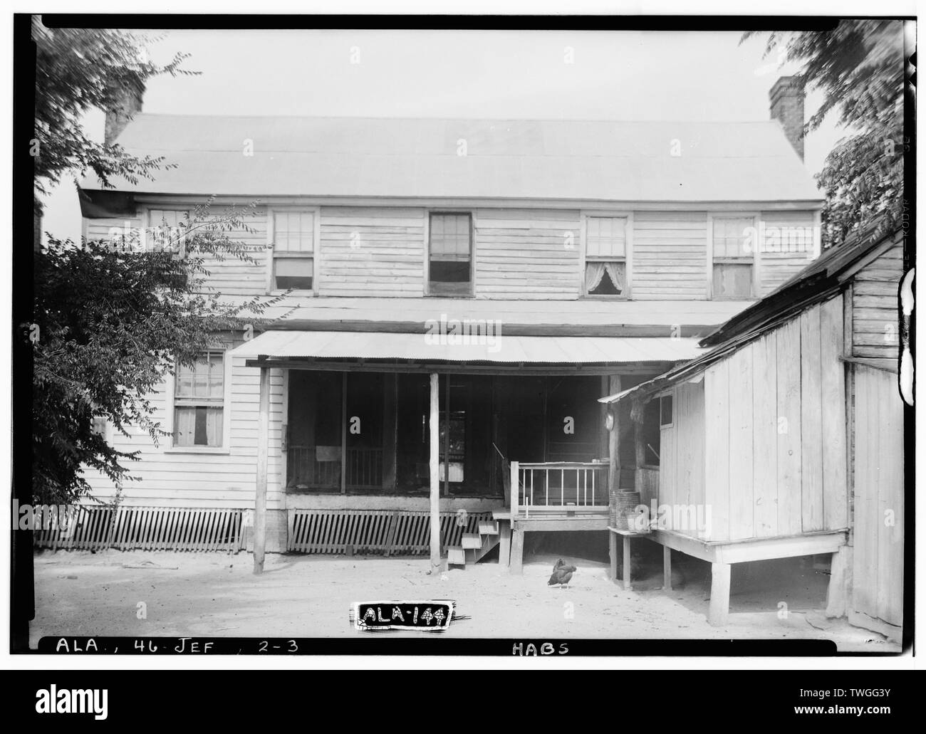 Historischer amerikanischer Gebäude Umfrage Alex Bush, Fotograf, Juni 11, 1935, RÜCKANSICHT, WEST-Charles Grant Brasfield Haus, State Highway 28, Jefferson, Marengo County, AL Stockfoto