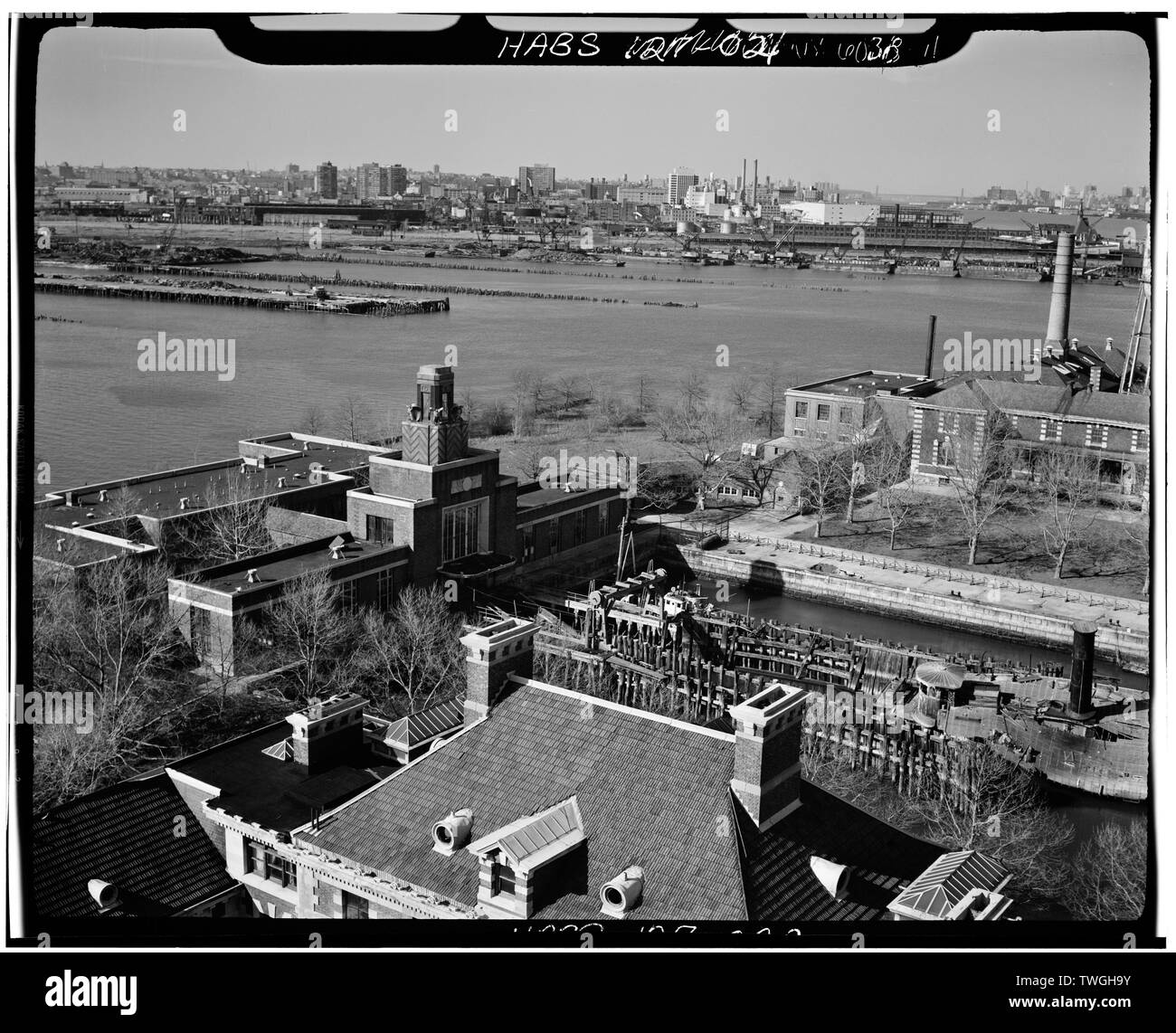 Pausenhalle (erbaut 1930), Blick nach Norden - Ellis Island, New York Harbor, New York, New York County, NY Stockfoto