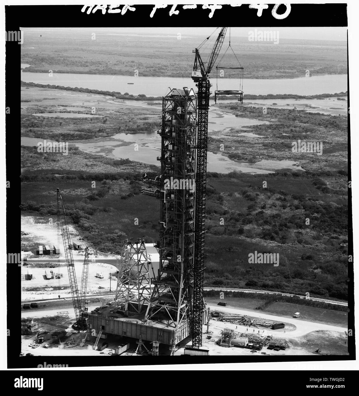 Ausbau der Stufe 380-Mobile Launcher, Kennedy Space Center, Titusville, Brevard County, FL Stockfoto