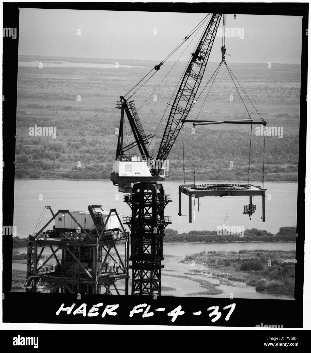 Ausbau der Stufe 380-Mobile Launcher, Kennedy Space Center, Titusville, Brevard County, FL Stockfoto