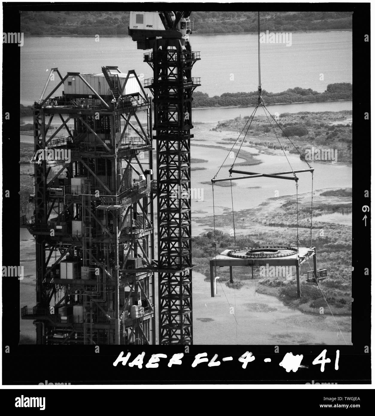 Ausbau der Stufe 380-Mobile Launcher, Kennedy Space Center, Titusville, Brevard County, FL Stockfoto