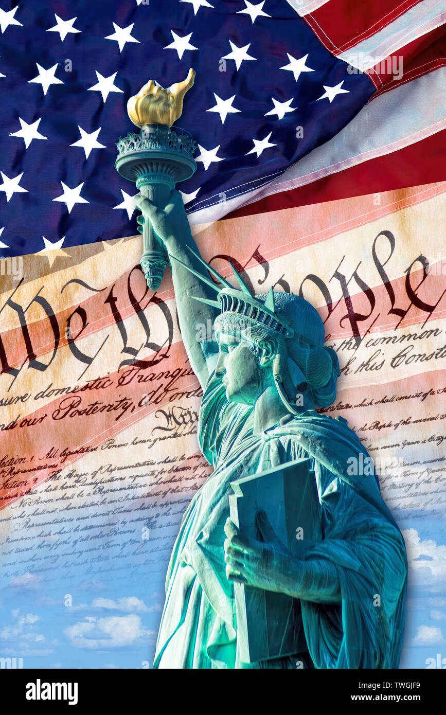 Freiheitsstatue der Freiheit, mit der wir die Menschen. Stockfoto