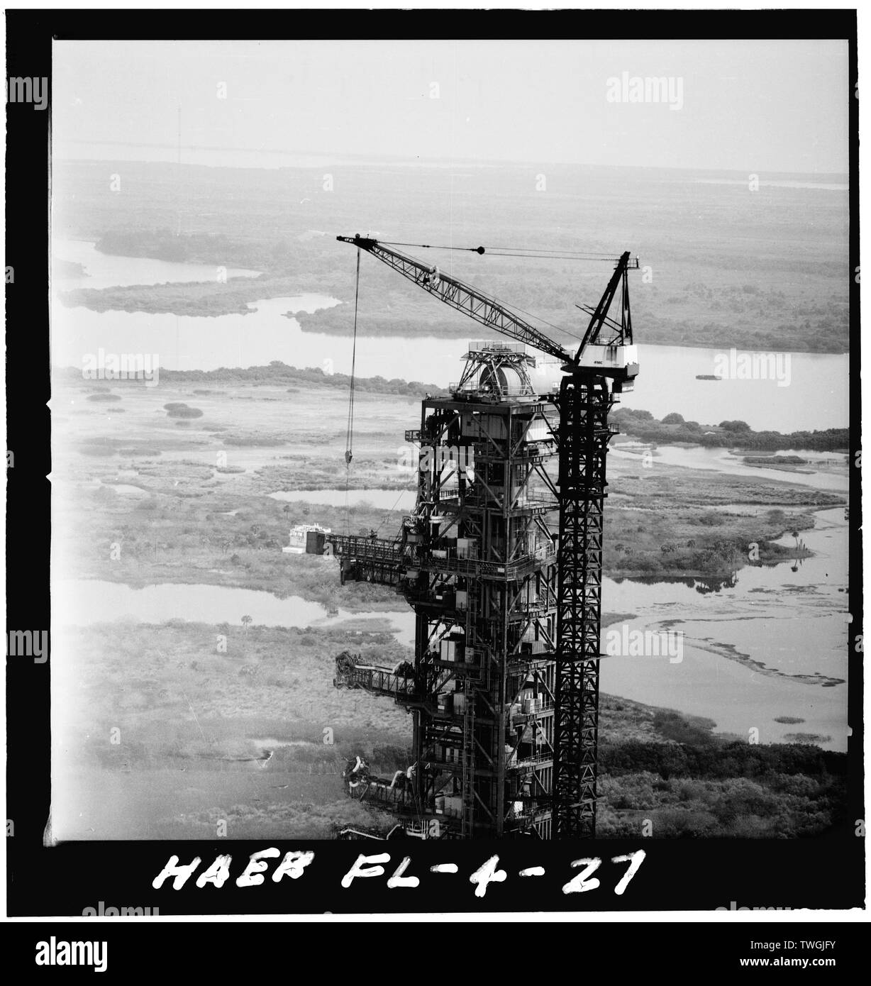 Ausbau von SWING ARM 9. - Mobile Launcher, Kennedy Space Center, Titusville, Brevard County, FL Stockfoto