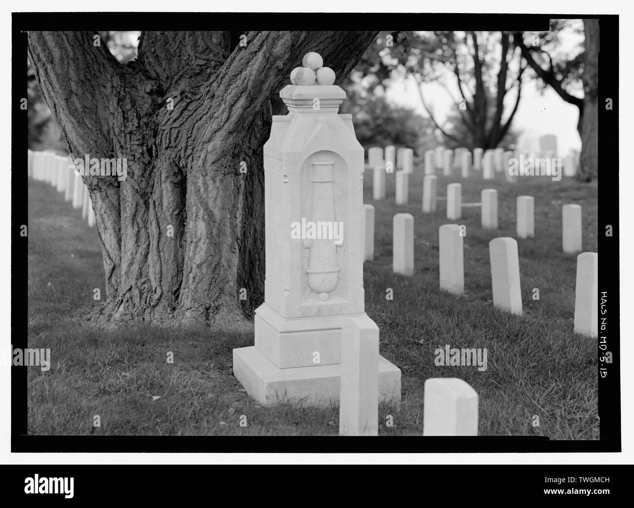RIGBY DENKMAL, private Grabstein im Friedhof ABSCHNITT R. Blick nach Nordosten. - Loudon Park National Friedhof, 3445 Friedrich Avenue, Baltimore, unabhängige Stadt, MD Stockfoto