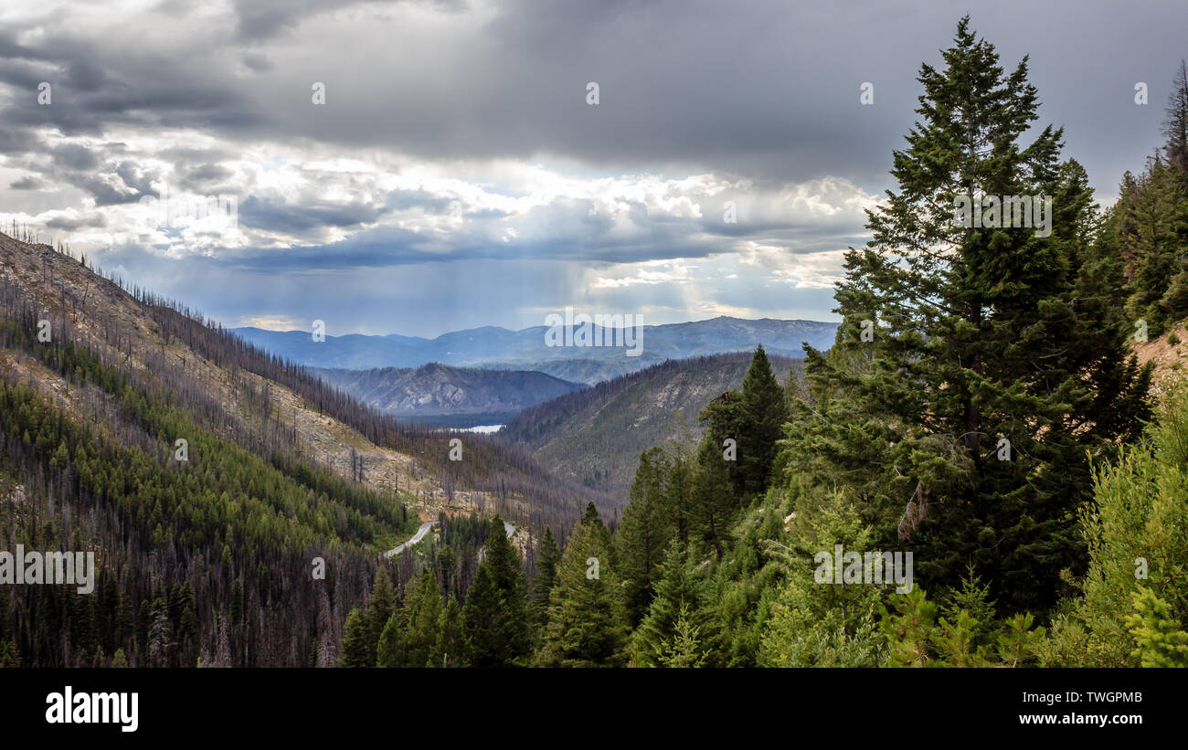 Ein Blick vom Gipfel des FR 579 mit Blick auf die warmen Lake, Idaho, USA Stockfoto