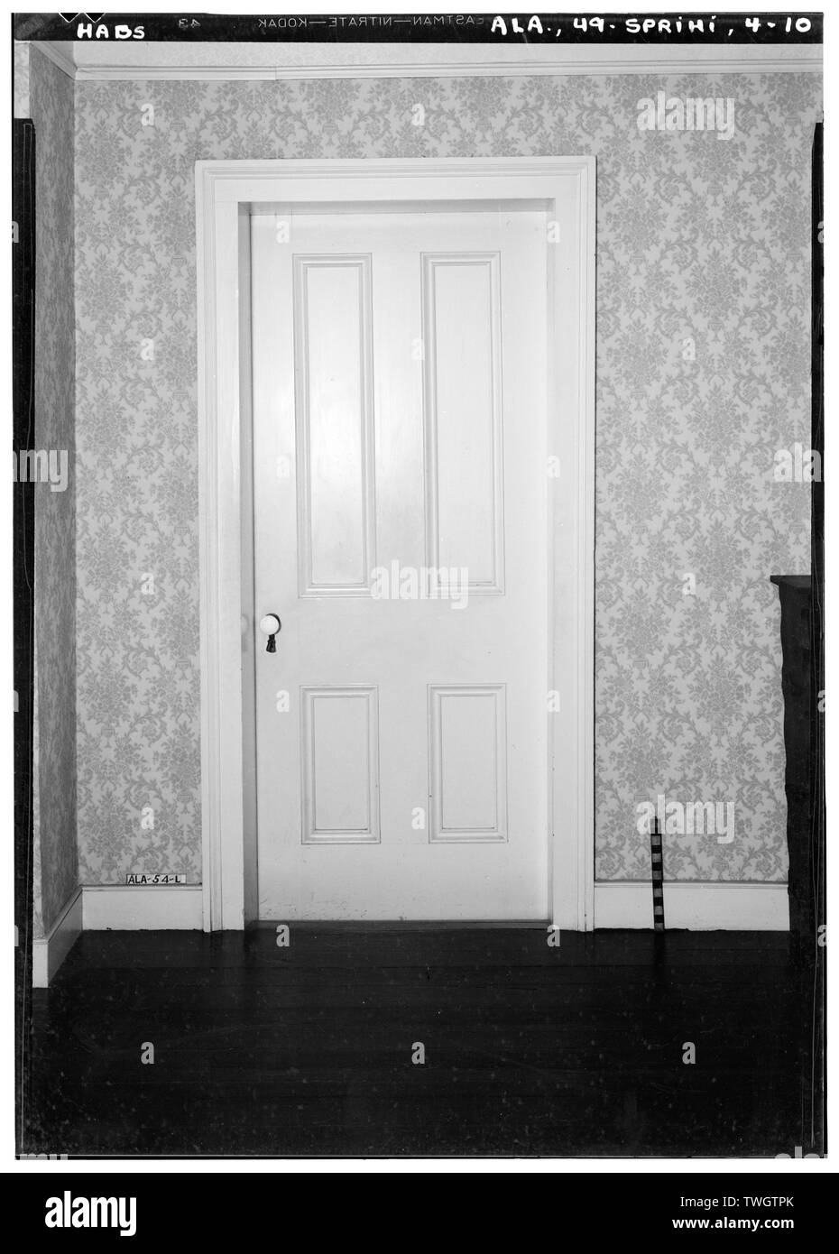 Historischer amerikanischer Gebäude Umfrage E. W. Russell, Fotograf, Februar 16, 1937 Zimmer in der ersten Etage - Azalea Grove, 55 South McGregor Avenue, Spring Hill, Mobile County, AL Stockfoto