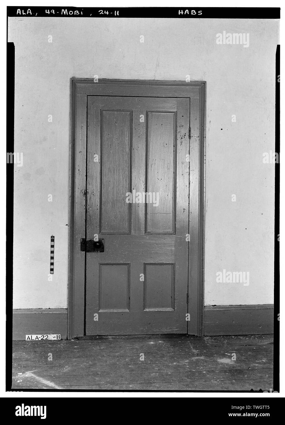 Historischer amerikanischer Gebäude Umfrage E. W. Russell, Fotograf, Juli 8, Zimmer 1936 TÜR IM ZWEITEN STOCK - Sanford-Staylor Haus und Diener' Quarters, 451-453 Saint Francis Street, Mobile, Mobile County, AL Stockfoto