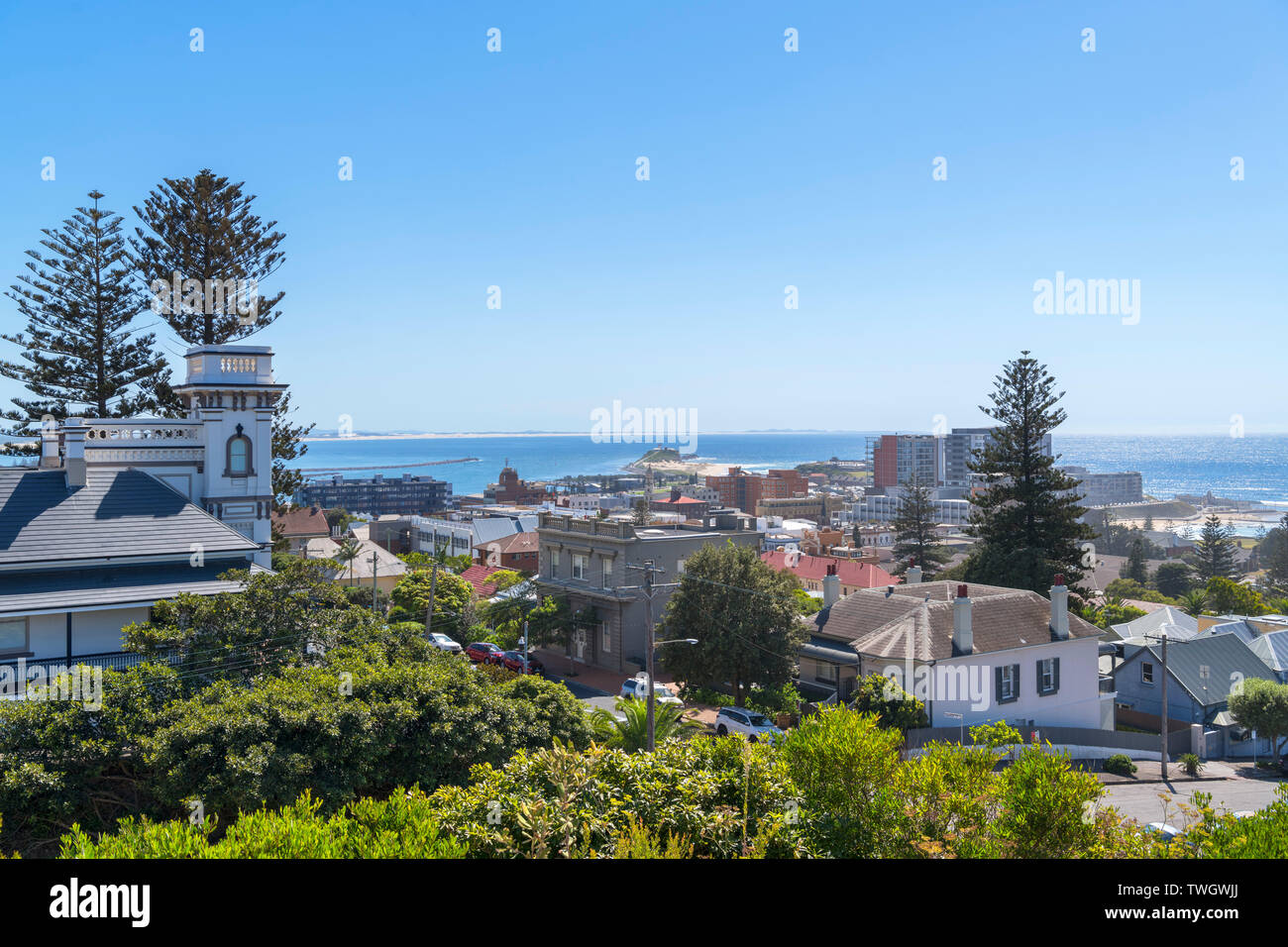 Blick vom Obelisk, King Edward Park, Newcastle, New South Wales, Australien Stockfoto