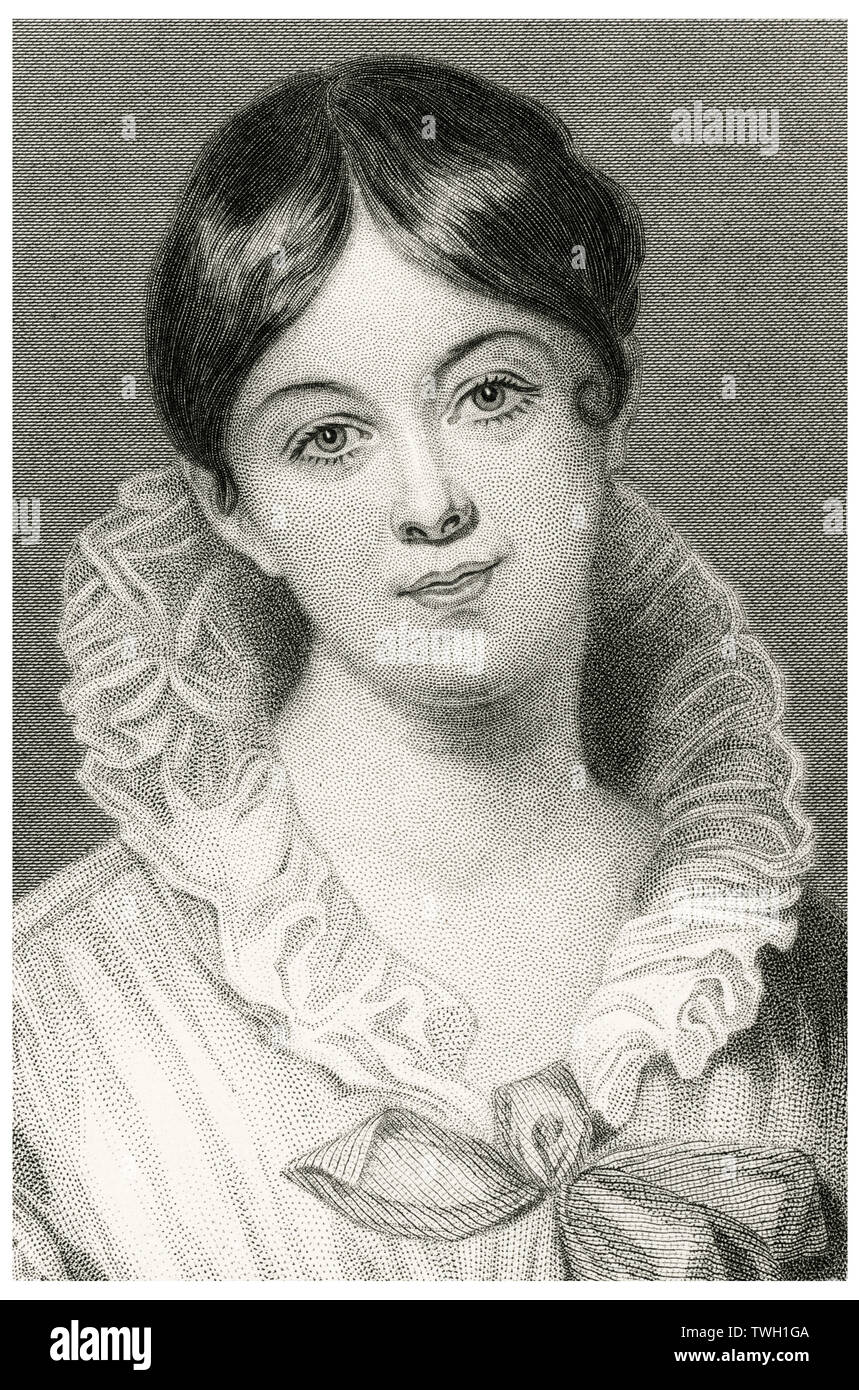 Letitia Elizabeth Landon (1802-38), englischer Dichter und Romancier, Kopf und Schultern Portrait, Stahlstich, Porträtgalerie bedeutender Männer und Frauen in Europa und Amerika durch Evert A. Duyckinck, von Henry J. Johnson, Johnson, Wilson & Company, New York, 1873 veröffentlicht. Stockfoto
