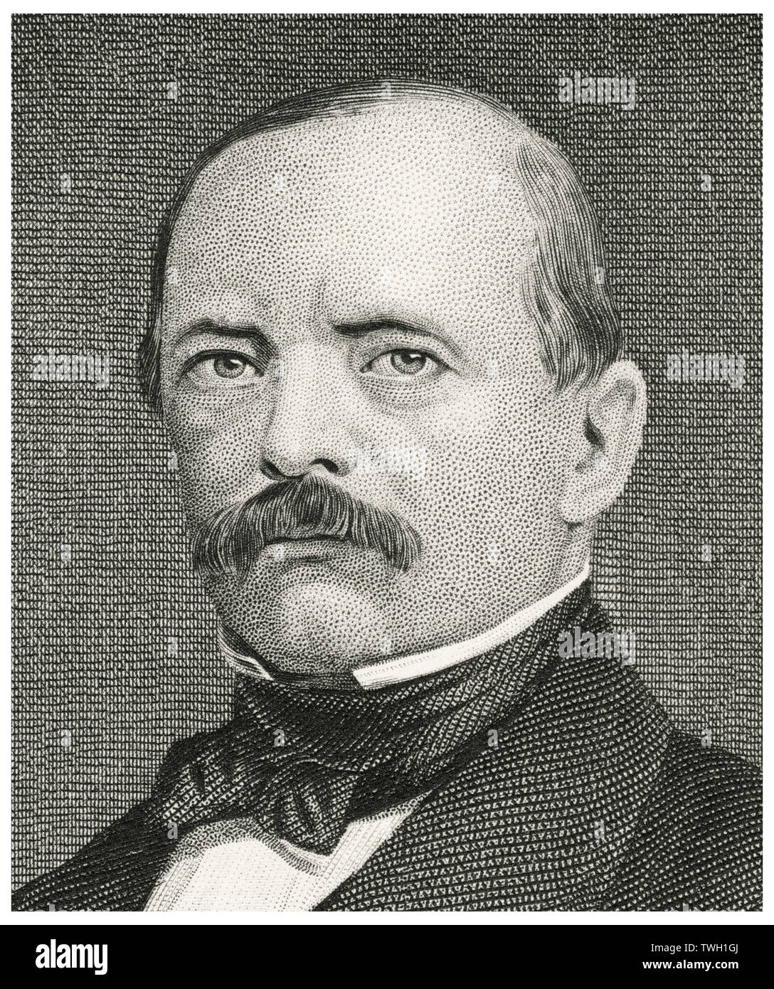 Otto von Bismarck (1815-98), preußischer Staatsmann und erster Kanzler des Deutschen Reiches 1871-90, Kopf und Schultern Portrait, Stahlstich, Porträtgalerie bedeutender Männer und Frauen in Europa und Amerika durch Evert A. Duyckinck, von Henry J. Johnson, Johnson, Wilson & Company, New York, 1873 veröffentlicht. Stockfoto