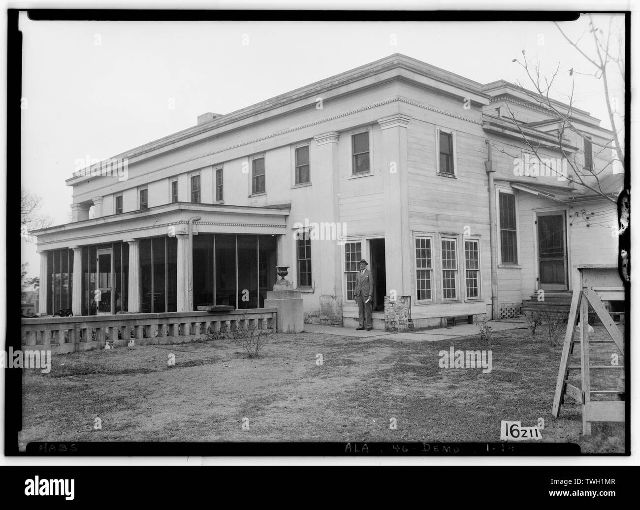 Rückseite des Hauses Südosten. 1935 - Gaineswood, 805 South Cedar Street, Demopolis, Marengo County, AL Stockfoto