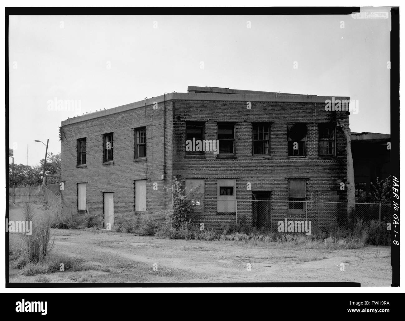 Der roundhouse Meisterbüro - Zentrale von Georgia Railway, Savannah Werkstätten und Terminal, Ringlokschuppen, begrenzt durch West Broad, Jones, West Grenze und Rumpf, Savannah, Chatham County, GA Stockfoto