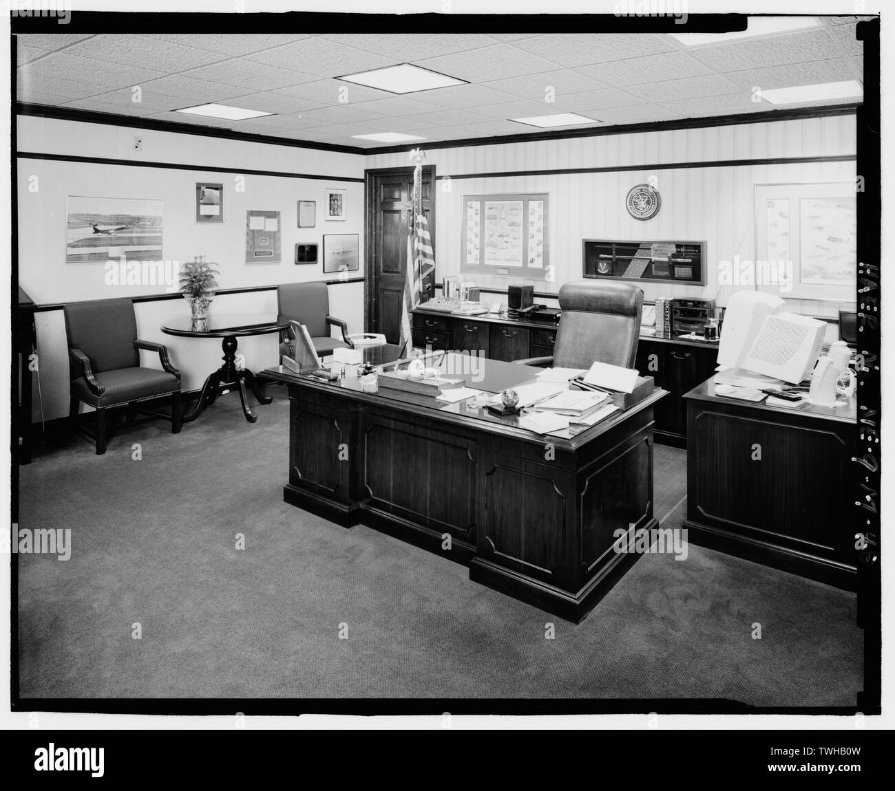 SAC stellvertretender Oberbefehlshaber office, zweite Etage, A-wing, Gebäude 500, auf der Suche nach Südosten Offutt Air Force Base, Strategic Air Command Headquarters und Command Center, Hauptgebäude, 901 SAC Boulevard, Bellevue, Sarpy County, NE Stockfoto