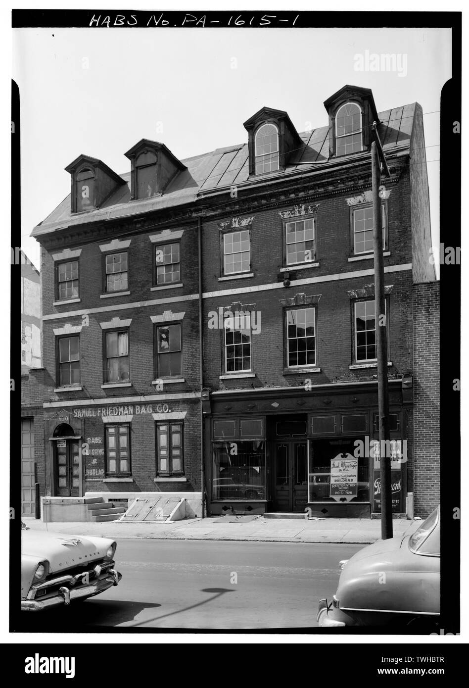 SAMUEL UND JOSEPH REED HÄUSER, MIT BLICK NACH OSTEN - Samuel und Joseph Reed Häuser, 518-520 South Front Street, Philadelphia, Philadelphia County, PA Stockfoto