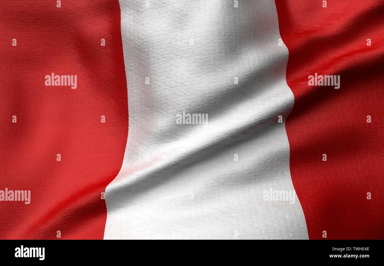 3D-Darstellung von Peru Flagge Stockfoto