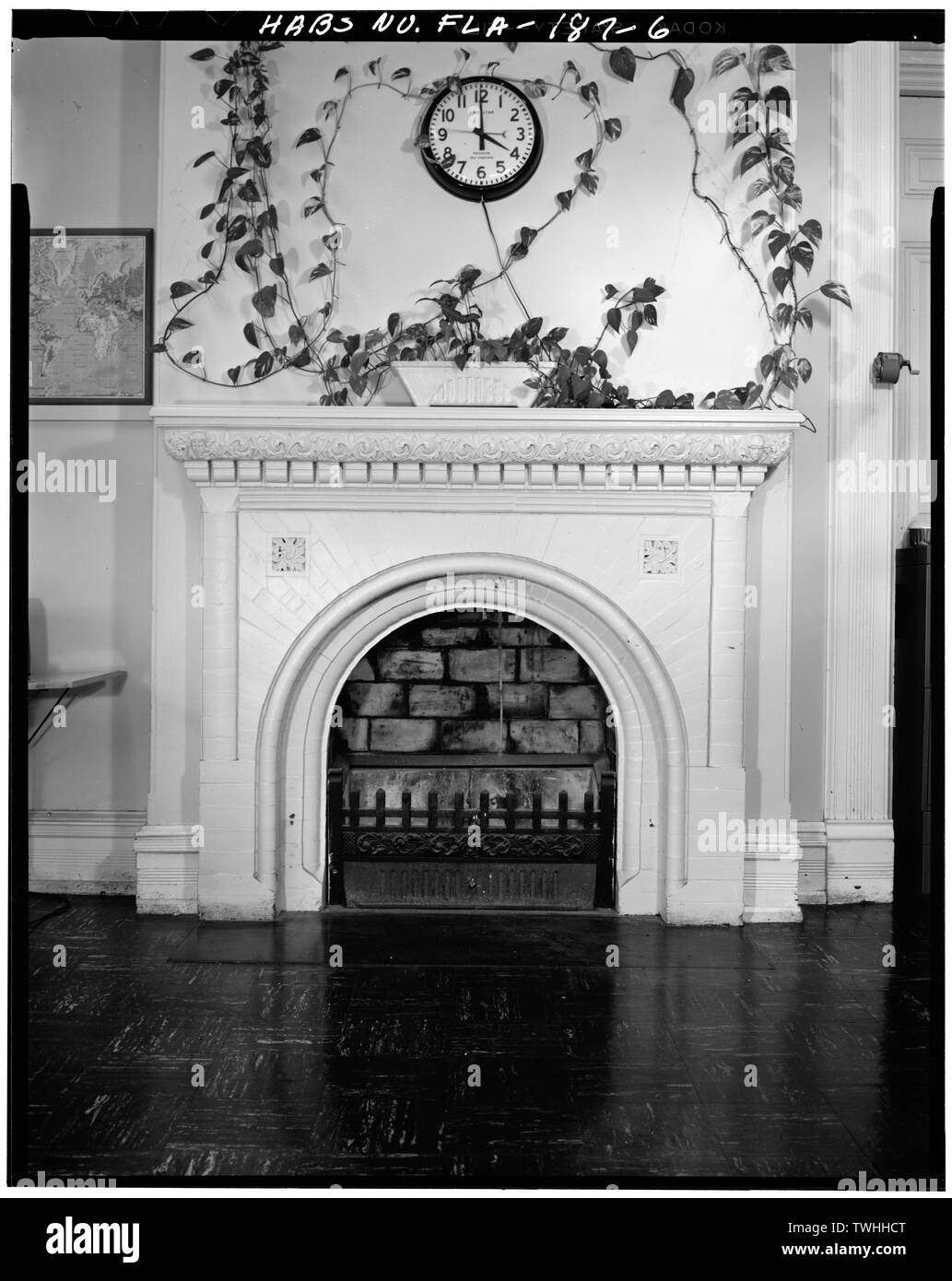 Zweite Etage, Kamin - Key West Post, U.S. Customs House, US-Gericht und Leuchtturm Viertel, Front Street, Key West, Monroe County, FL Stockfoto