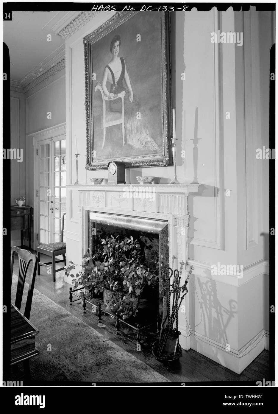 Zweite Etage, Esszimmer, Kamin - Woodrow Wilson House, 2340 South Street, Northwest, Washington, District of Columbia, DC Stockfoto