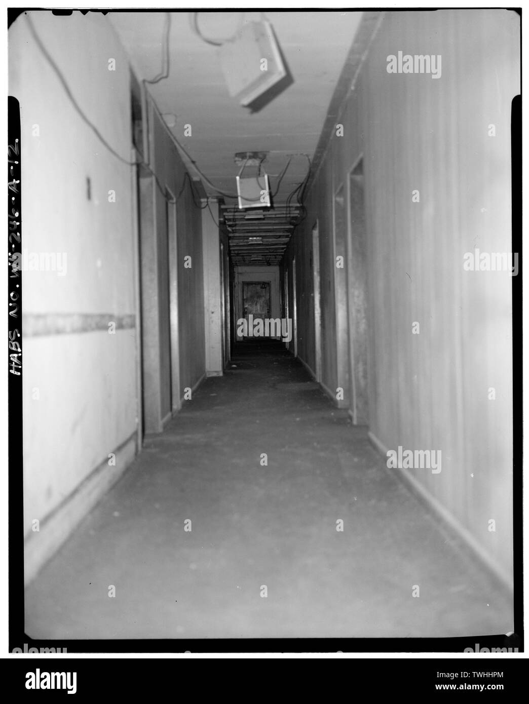 Zweite Etage, Flur Blick nach Norden - Alderson - Broaddus College, Whitescarver Hall, Westen der USA 119-250, nördlich von Covered Bridge, Philippi, Barbour County, WV Stockfoto