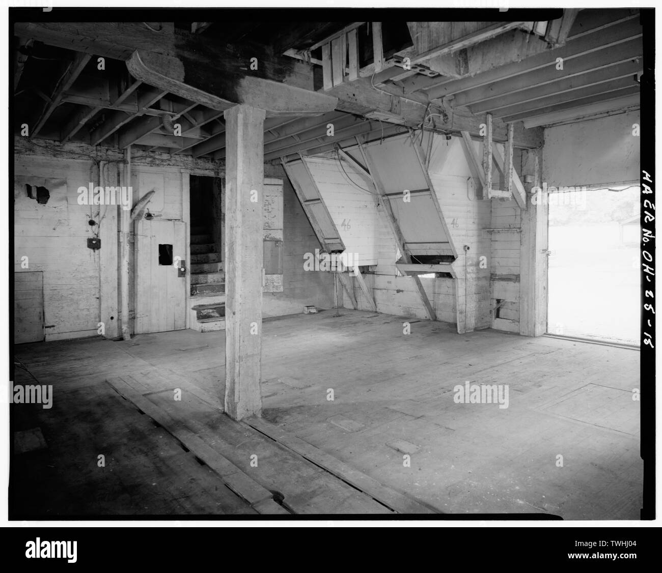 2. Etage, Raum für Maschinen-Mount gesunde Mühle, Covered Bridge Road, Mount , Hamilton County, OH Stockfoto