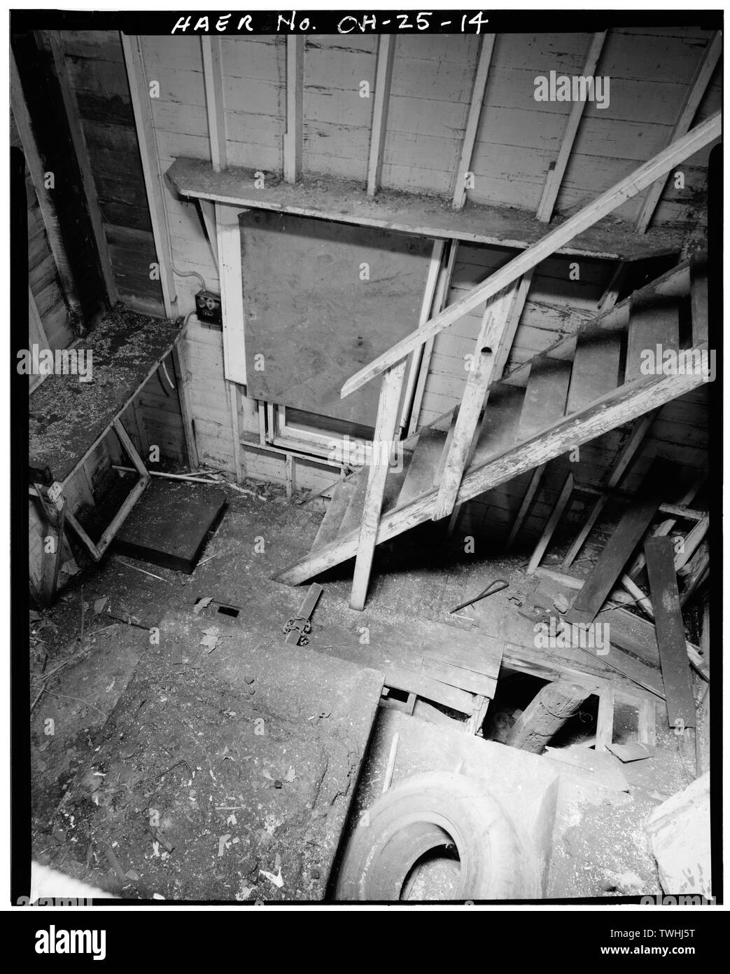 Zweite Etage, MITTE ZIMMER-Mount gesunde Mühle, Covered Bridge Road, Mount , Hamilton County, OH Stockfoto