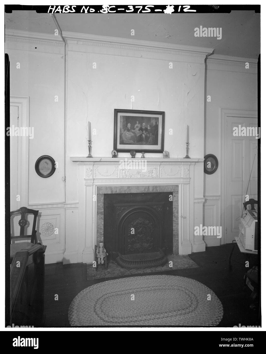 Zweite Etage, Südosten, NORDWAND - Daniel Cannon House, 274 Calhoun Street, Charleston, Charleston County, SC Stockfoto