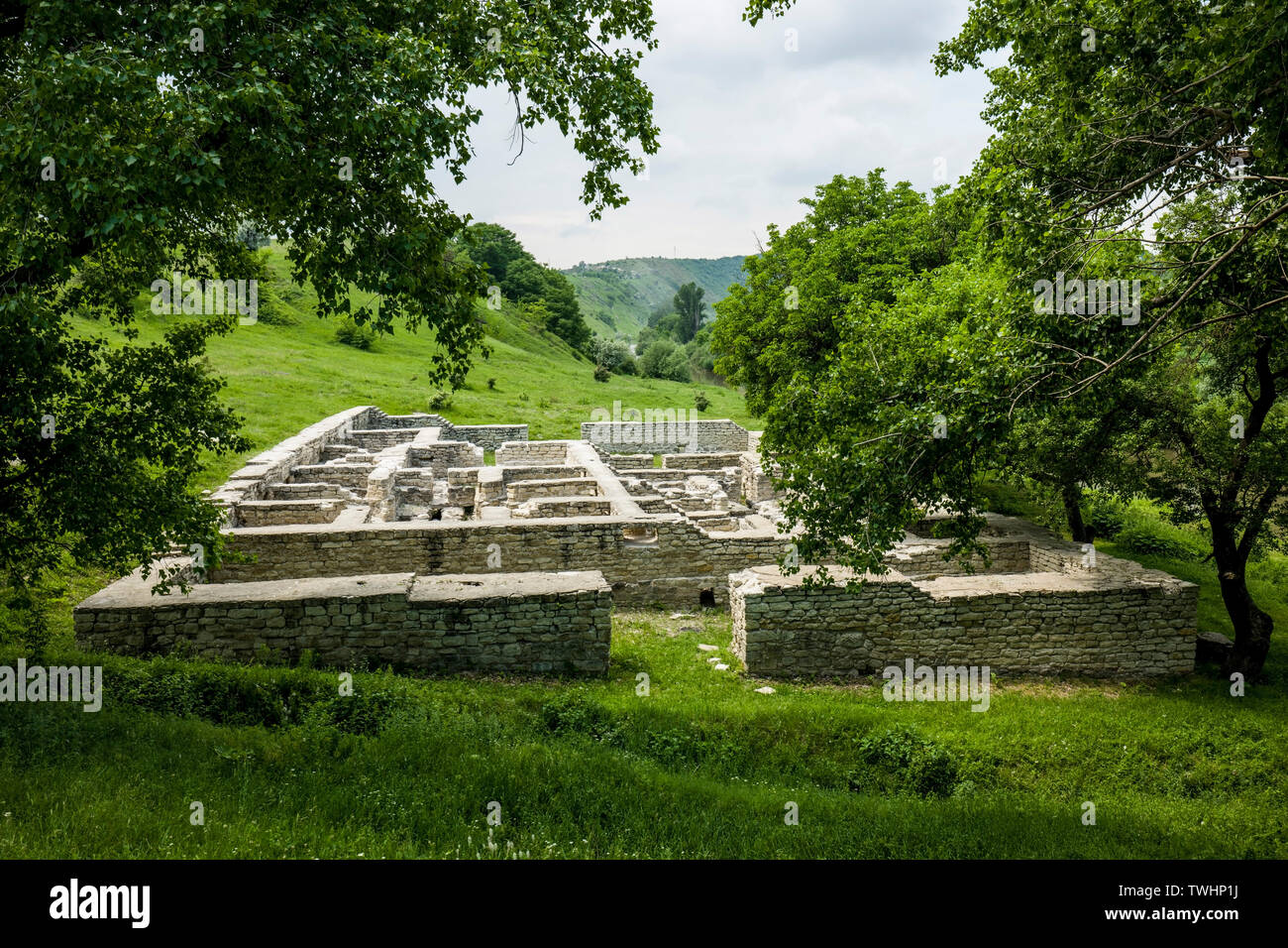 Ruinen von öffentlichen Bad, alte Orhei, Republik Moldau Stockfoto