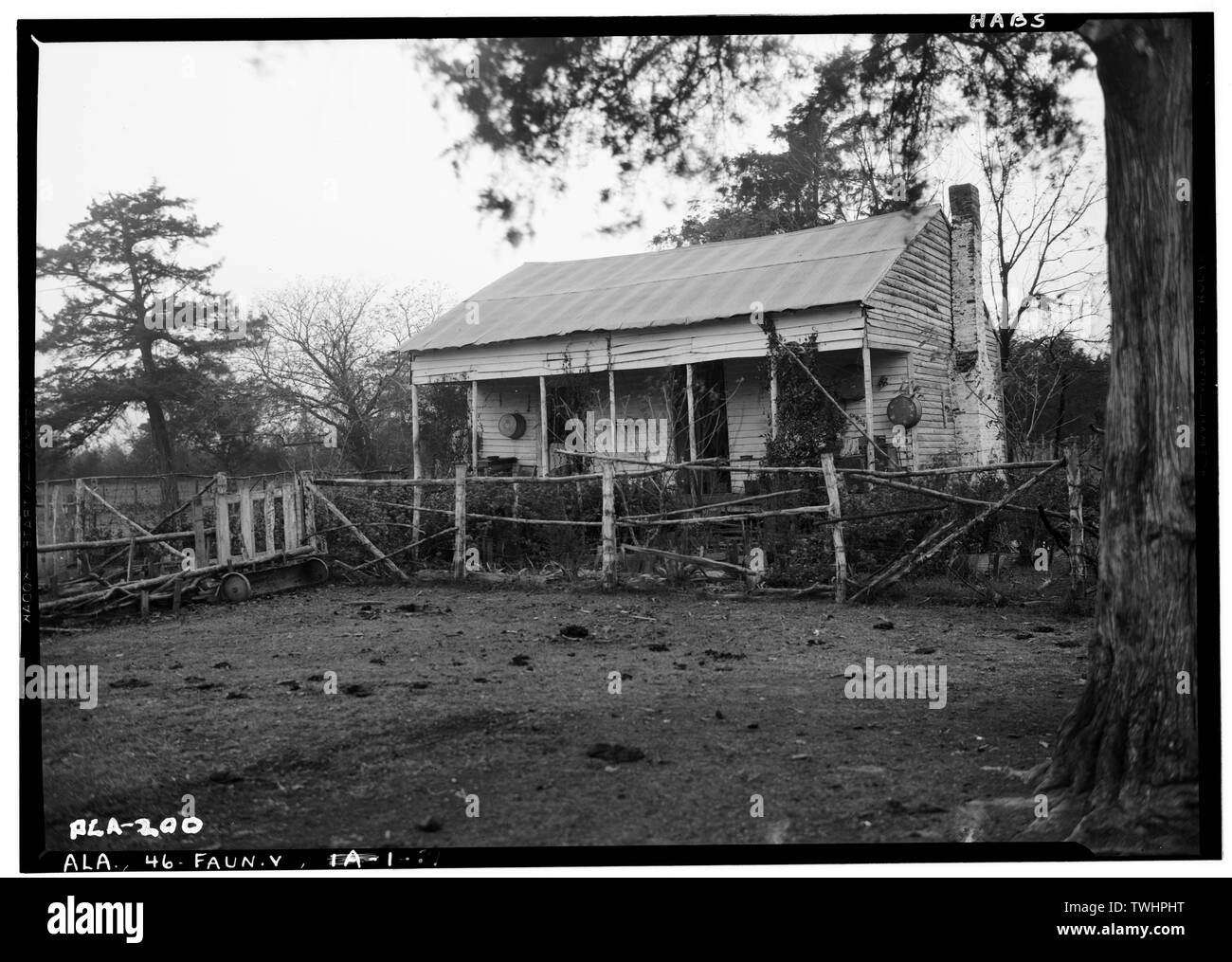Historischer amerikanischer Gebäude Umfrage Alex Bush, Fotograf, 14. November 1936, der Knecht des Hauses. Östlich vor - Cedar Grove, Uniontown Straße, Faunsdale, Marengo County, AL Stockfoto