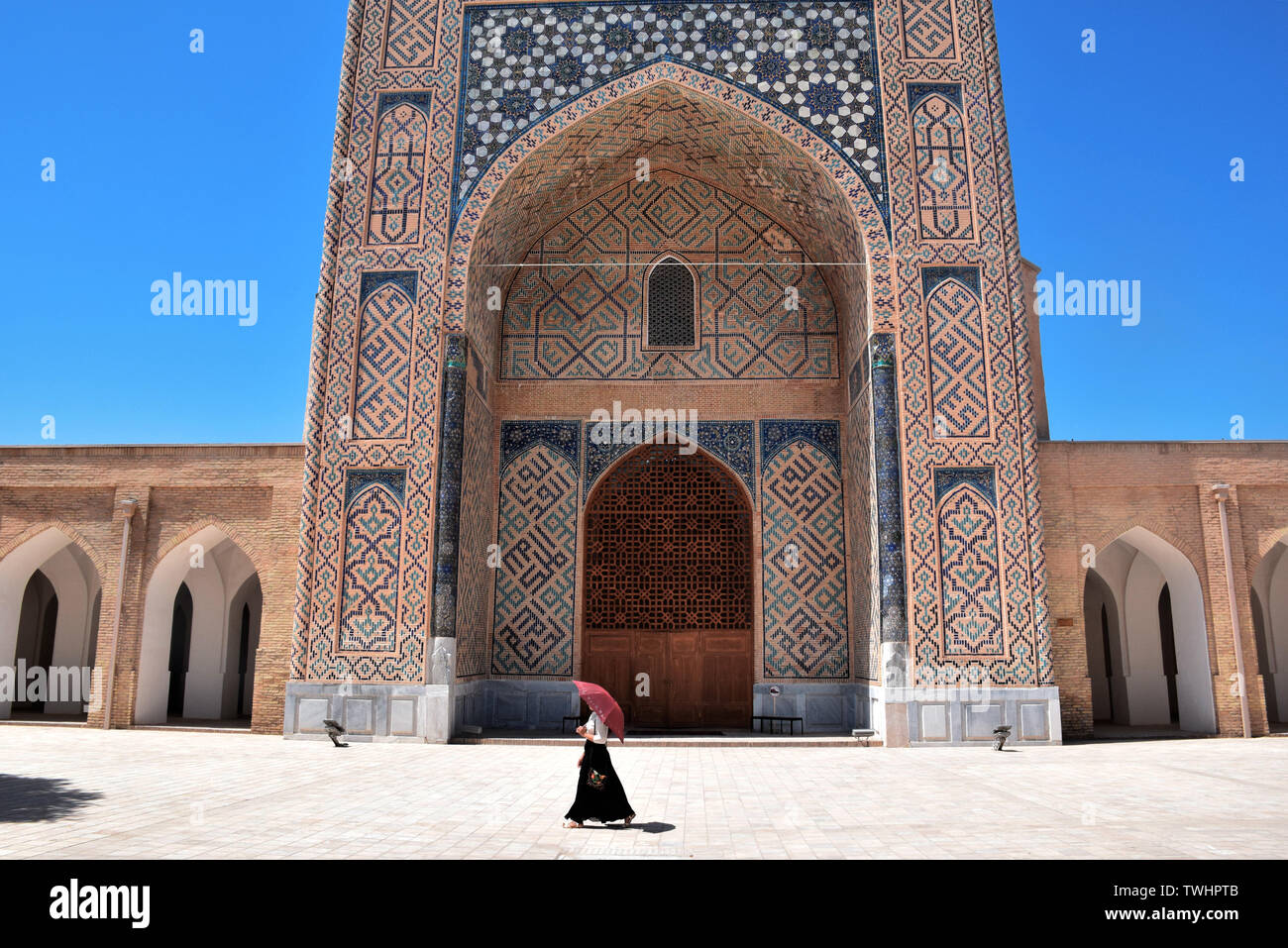 Das Leben und die Architektur von Samarkand, einer alten Seidenstraße Stadt Stockfoto