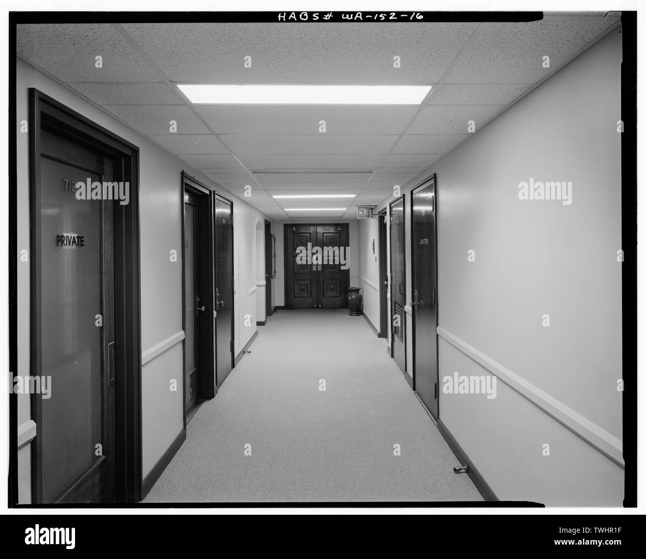 7. etage Korridor zum gerichtssaal - US Courthouse, 1010 Fifth Avenue, Seattle, King County, WA; Maul, David, Sender Stockfoto