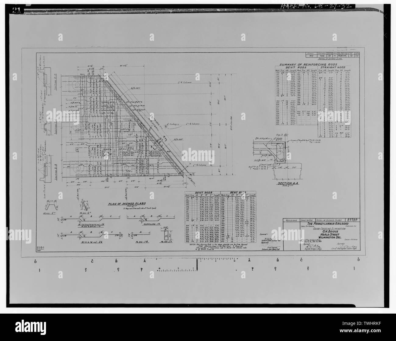 Blatt 13 - Heald Street Bridge, Spanning Conrail Eisenbahn auf Süden Heald Straße (U.S. Route 13), Wilmington, New Castle County, DE Stockfoto