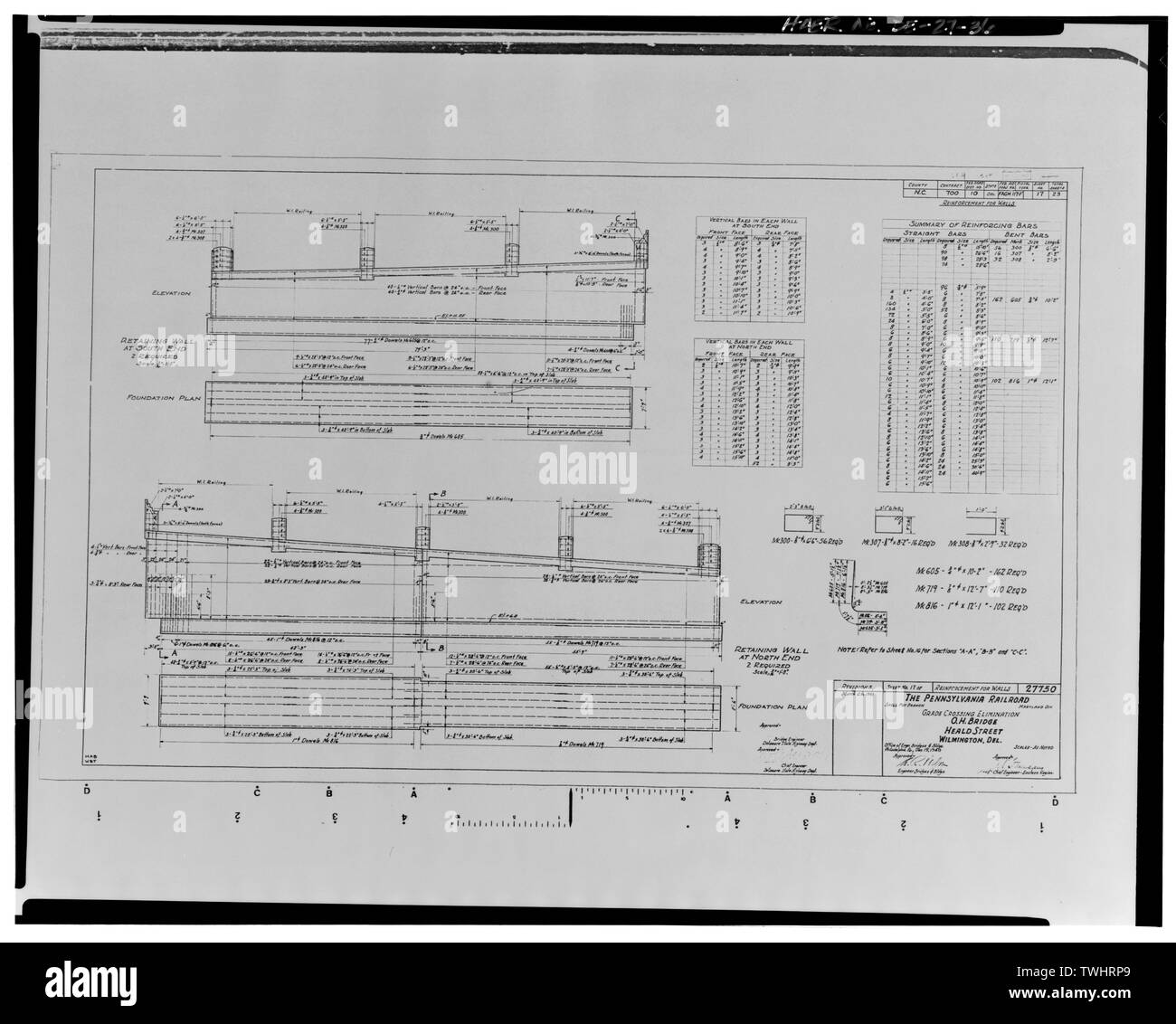 Blatt 17 - Heald Street Bridge, Spanning Conrail Eisenbahn auf Süden Heald Straße (U.S. Route 13), Wilmington, New Castle County, DE Stockfoto