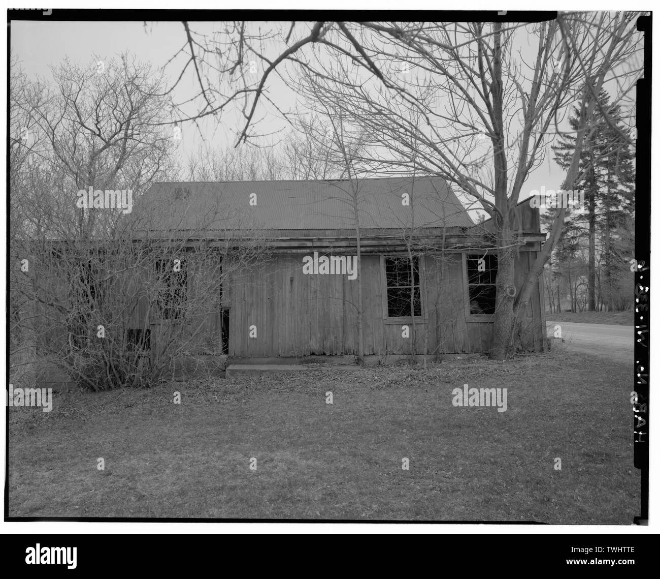 SHOP, LINKE SEITE, Blick nach Osten - Ferdinand Schulz Schmied und Stellmacher Shop, W 3222 Highway 32, Howards Grove, Sheboygan County, WI Stockfoto