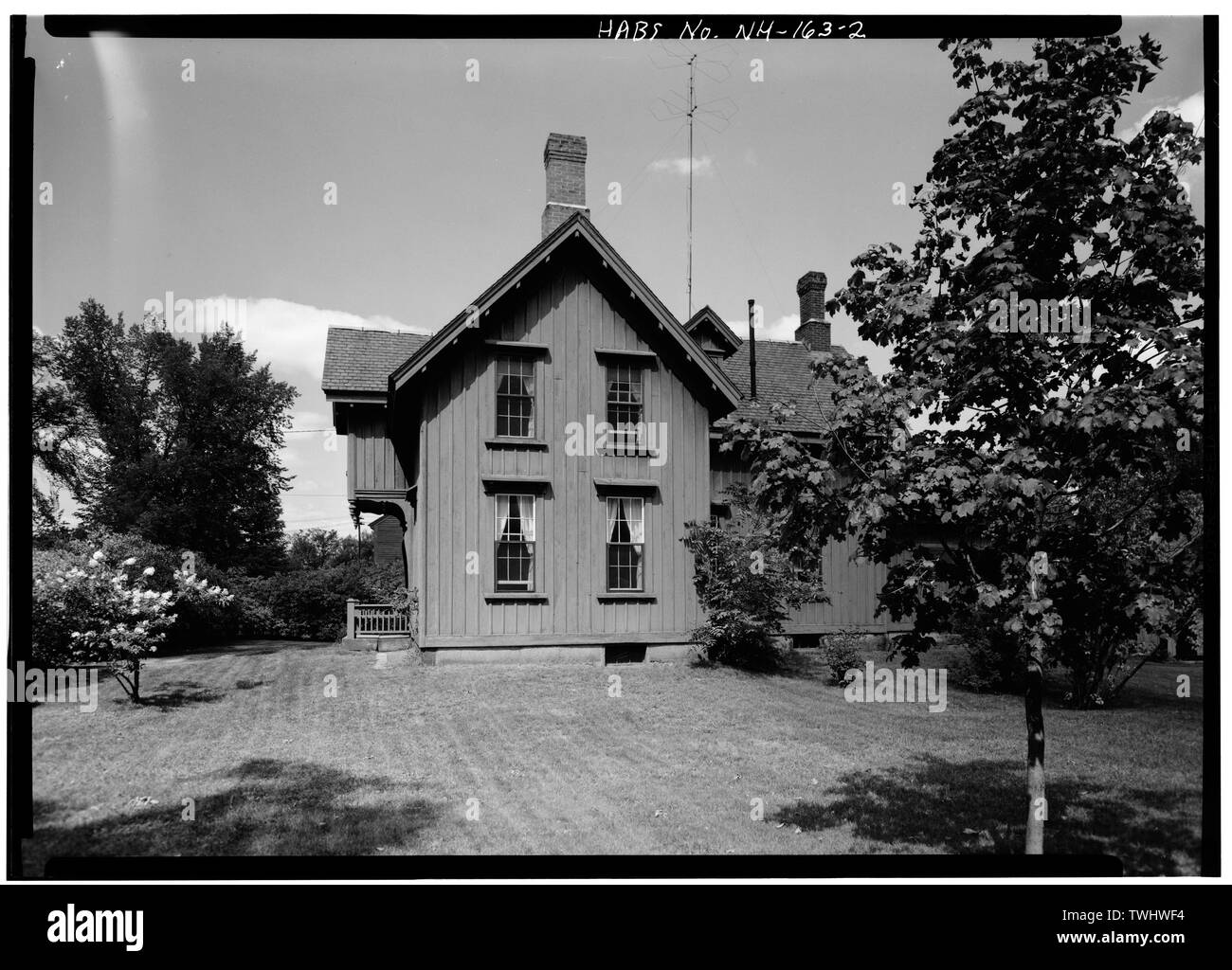 Seite (Süden) Höhenlage - Joseph Walker Cottage, 278 North Main Street, Concord, Merrimack County, NH Stockfoto