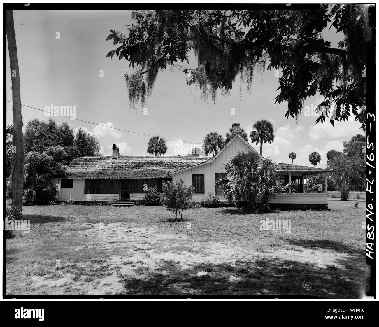 Seitenansicht - Marjorie Kinnan Rawlings Haus, State Route 325 Nähe, Cross Creek, Alachua County, FL Stockfoto