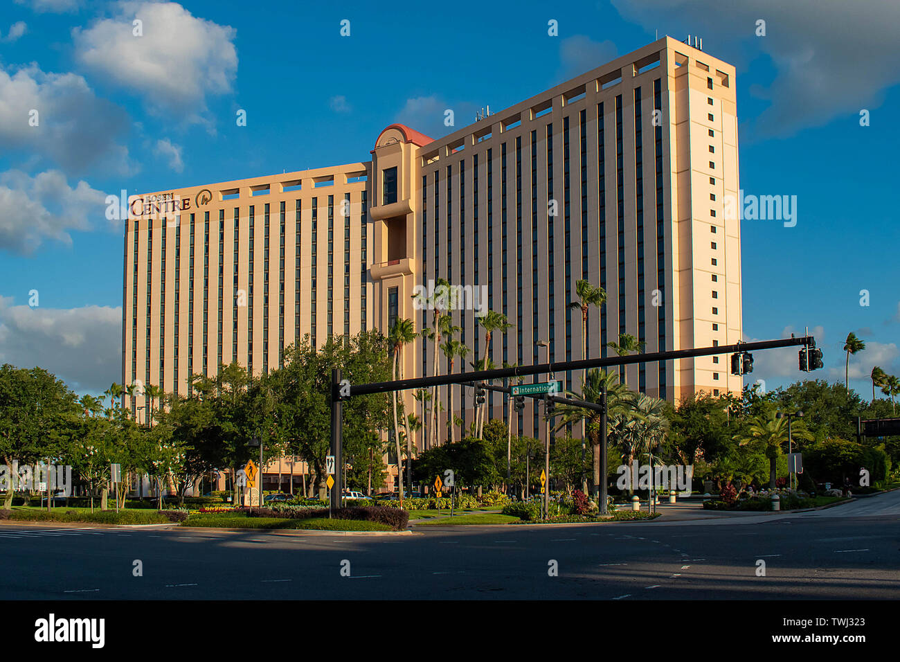 Orlando, Florida. 23. Mai 2019. Panoramablick auf Rosen Centre Hotel am International Drive Stockfoto