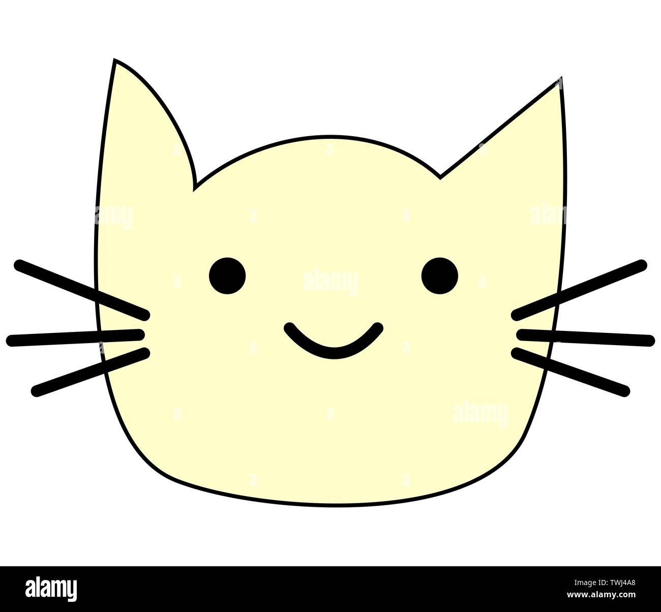 Katze Kätzchen niedliche Lustige kawaii Gesicht. Flache kitty Symbol. Cartoon Illustration Stock Vektor